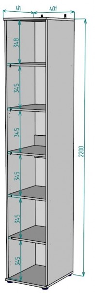 Шкаф Ольга H59 в Александровском - alexsandrovskoe.mebel24.online | фото 2