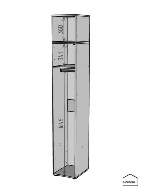 Шкаф с антресолью Linnea MHR-1A-1 2450х400х510 (ДВ-М 11.1.25) в Александровском - alexsandrovskoe.mebel24.online | фото 3