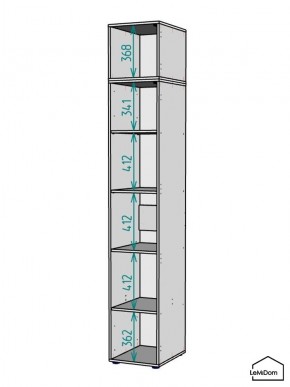 Шкаф с антресолью Linnea MHR-1A-2 2450х400х510 (Белый-М 11.1.1) в Александровском - alexsandrovskoe.mebel24.online | фото 3