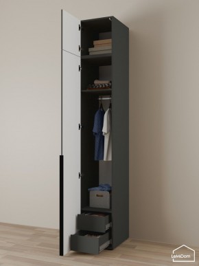 Шкаф с антресолью Linnea MHR-1A-3 2450х400х510 (Графит-М 11.1.25) в Александровском - alexsandrovskoe.mebel24.online | фото 5