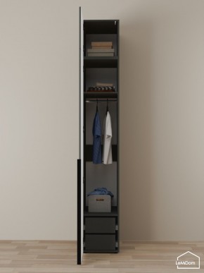 Шкаф с антресолью Linnea MHR-1A-3 2450х400х510 (Графит-М 11.1.25) в Александровском - alexsandrovskoe.mebel24.online | фото 6
