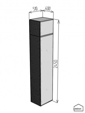 Шкаф с антресолью Linnea MHR-1A-4 2450х400х510 (Графит-М 11.1.25) в Александровском - alexsandrovskoe.mebel24.online | фото 2