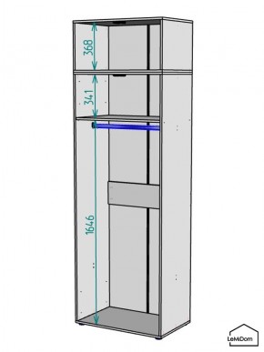 Шкаф с антресолью Linnea MHR-2A-1 2450х800х510 (Графит-М 11.1.25) в Александровском - alexsandrovskoe.mebel24.online | фото 3