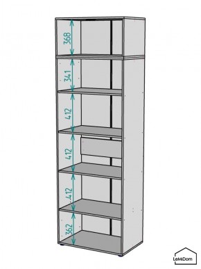 Шкаф с антресолью Linnea MHR-2A-2 2450х800х510 (Графит-М 11.1.25) в Александровском - alexsandrovskoe.mebel24.online | фото 3