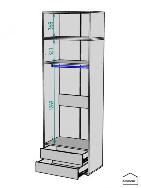 Шкаф с антресолью Linnea MHR-2A-3 2450х800х510 (Белый-М 11.1.1) в Александровском - alexsandrovskoe.mebel24.online | фото 3