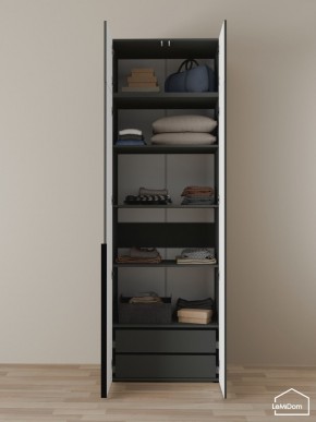 Шкаф с антресолью Linnea MHR-2A-3 2450х800х510 (Графит-М 11.1.25) в Александровском - alexsandrovskoe.mebel24.online | фото 5