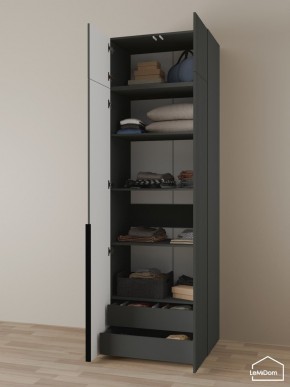 Шкаф с антресолью Linnea MHR-2A-3 2450х800х510 (Графит-М 11.1.25) в Александровском - alexsandrovskoe.mebel24.online | фото 6