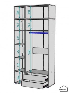 Шкаф с антресолью Linnea MHR-3POA-2 2450х1200х510 (Белый-М 11.1.1) в Александровском - alexsandrovskoe.mebel24.online | фото 3