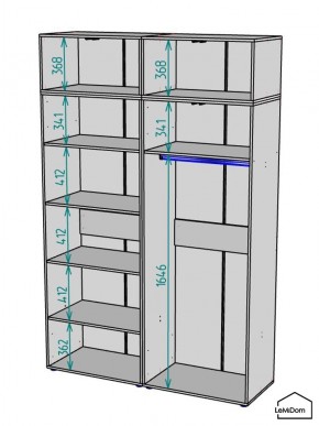 Шкаф с антресолью Linnea MHR-4A-1 2450х1600х510 (Белый-М 11.1.1) в Александровском - alexsandrovskoe.mebel24.online | фото 3