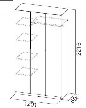 Шкаф ШК-5 (1200) Графит серый в Александровском - alexsandrovskoe.mebel24.online | фото