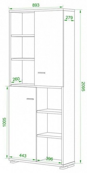 Шкаф-витрина Домино ПУ-30-2-ФС в Александровском - alexsandrovskoe.mebel24.online | фото 2