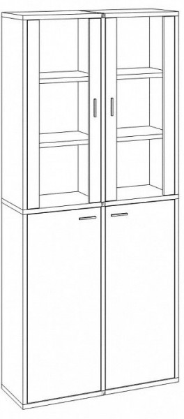 Шкаф-витрина Домино СУ(ш2в2)+2ФС+2ФГ в Александровском - alexsandrovskoe.mebel24.online | фото 2