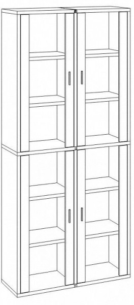 Шкаф-витрина Домино СУ(ш2в2)+4ФС в Александровском - alexsandrovskoe.mebel24.online | фото 3