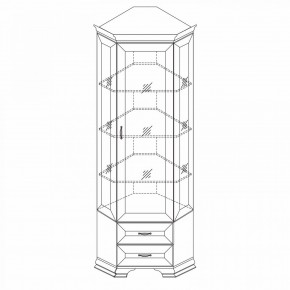 Шкаф-витрина угловой Сиена в Александровском - alexsandrovskoe.mebel24.online | фото 2