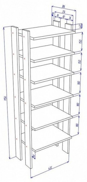 Стеллаж для обуви Cross СТЕЛ1 в Александровском - alexsandrovskoe.mebel24.online | фото 4