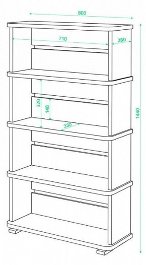 Стеллаж Домино СБ-25/4 в Александровском - alexsandrovskoe.mebel24.online | фото 2