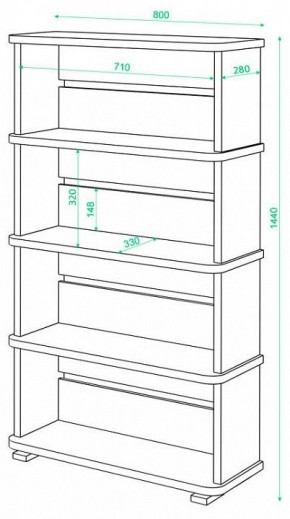 Стеллаж Домино СБ-25/4 в Александровском - alexsandrovskoe.mebel24.online | фото 2