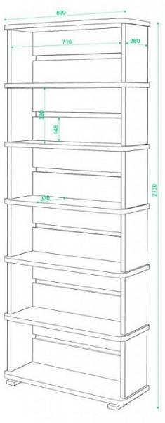 Стеллаж Домино СБ-25/6 в Александровском - alexsandrovskoe.mebel24.online | фото 2