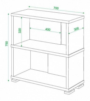 Стеллаж книжный Домино СБ-10_2 в Александровском - alexsandrovskoe.mebel24.online | фото 3