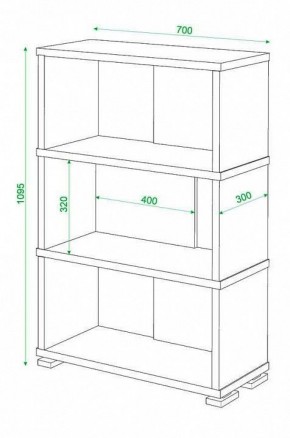 Стеллаж книжный Домино СБ-10_3 в Александровском - alexsandrovskoe.mebel24.online | фото 3