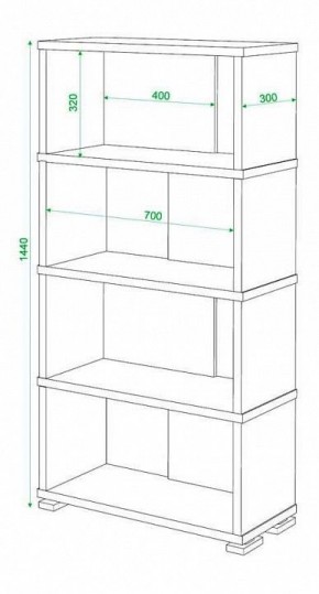Стеллаж книжный Домино СБ-10_4 в Александровском - alexsandrovskoe.mebel24.online | фото 3