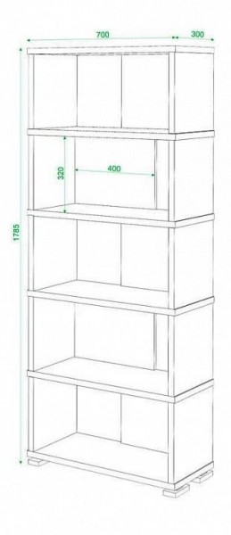 Стеллаж книжный Домино СБ-10_5 в Александровском - alexsandrovskoe.mebel24.online | фото 3