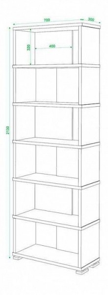 Стеллаж книжный Домино СБ-10_6 в Александровском - alexsandrovskoe.mebel24.online | фото 3