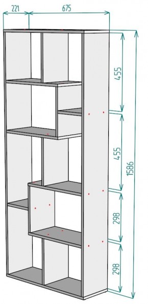Стеллаж S8 1586х675х221 в Александровском - alexsandrovskoe.mebel24.online | фото 2