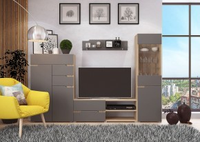 Стенка АНТАЛИЯ 1 (Сонома/Графит софт) в Александровском - alexsandrovskoe.mebel24.online | фото 3