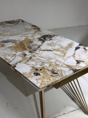 Стол ACERRA NEW 160 GLOSS GRAND JADE SOLID CERAMIC/ каркас цвета шампань, ®DISAUR в Александровском - alexsandrovskoe.mebel24.online | фото 5