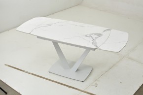 Стол ALATRI 120 GLOSS STATUARIO WHITE SOLID CERAMIC / WHITE, ®DISAUR в Александровском - alexsandrovskoe.mebel24.online | фото 2