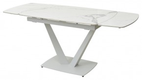 Стол ALATRI 120 GLOSS STATUARIO WHITE SOLID CERAMIC / WHITE, ®DISAUR в Александровском - alexsandrovskoe.mebel24.online | фото 5
