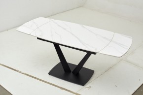 Стол ALATRI 120 MATT WHITE MARBLE SOLID CERAMIC / BLACK, ®DISAUR в Александровском - alexsandrovskoe.mebel24.online | фото 1