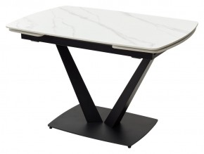 Стол ALATRI 120 MATT WHITE MARBLE SOLID CERAMIC / BLACK, ®DISAUR в Александровском - alexsandrovskoe.mebel24.online | фото 2