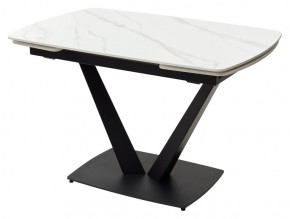 Стол ALATRI 120 MATT WHITE MARBLE SOLID CERAMIC / BLACK, ®DISAUR в Александровском - alexsandrovskoe.mebel24.online | фото 7