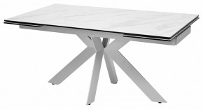 Стол BELLUNO 160 MARBLES KL-99 Белый мрамор матовый, итальянская керамика/ белый каркас, ®DISAUR в Александровском - alexsandrovskoe.mebel24.online | фото 2