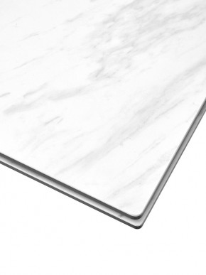 Стол BELLUNO 160 MARBLES KL-99 Белый мрамор матовый, итальянская керамика/ белый каркас, ®DISAUR в Александровском - alexsandrovskoe.mebel24.online | фото 4