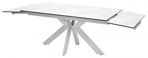 Стол BELLUNO 160 MARBLES KL-99 Белый мрамор матовый, итальянская керамика/ белый каркас, ®DISAUR в Александровском - alexsandrovskoe.mebel24.online | фото 7