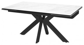 Стол BELLUNO 160 MARBLES KL-99 Белый мрамор матовый, итальянская керамика/ черный каркас, ®DISAUR в Александровском - alexsandrovskoe.mebel24.online | фото 1