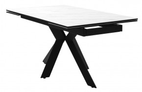 Стол BELLUNO 160 MARBLES KL-99 Белый мрамор матовый, итальянская керамика/ черный каркас, ®DISAUR в Александровском - alexsandrovskoe.mebel24.online | фото 2