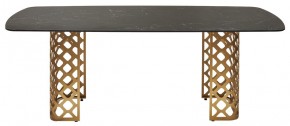 Стол CHIAVARI 220 KL-116 Черный мрамор матовый, итальянская керамика / бронзовый, ®DISAUR в Александровском - alexsandrovskoe.mebel24.online | фото 8