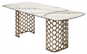 Стол CHIAVARI 220 KL-188 Контрастный мрамор матовый, итальянская керамика / Шампань, ®DISAUR в Александровском - alexsandrovskoe.mebel24.online | фото