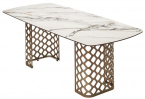Стол CHIAVARI 220 KL-188 Контрастный мрамор матовый, итальянская керамика / Шампань, ®DISAUR в Александровском - alexsandrovskoe.mebel24.online | фото 7