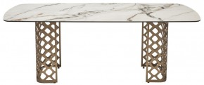 Стол CHIAVARI 220 KL-188 Контрастный мрамор матовый, итальянская керамика / Шампань, ®DISAUR в Александровском - alexsandrovskoe.mebel24.online | фото 8