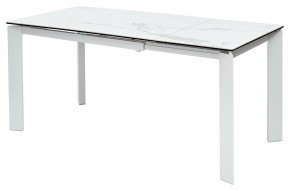 Стол CORNER 120 HIGH GLOSS STATUARIO керамика, стекло/ белый каркас, ®DISAUR в Александровском - alexsandrovskoe.mebel24.online | фото 5