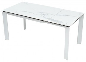 Стол CORNER 120 HIGH GLOSS STATUARIO керамика, стекло/ белый каркас, ®DISAUR в Александровском - alexsandrovskoe.mebel24.online | фото 6
