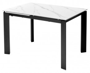 Стол CORNER 120 MATT WHITE MARBLE SOLID CERAMIC / BLACK, ®DISAUR в Александровском - alexsandrovskoe.mebel24.online | фото 1