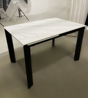Стол CORNER 120 MATT WHITE MARBLE SOLID CERAMIC / BLACK, ®DISAUR в Александровском - alexsandrovskoe.mebel24.online | фото 2