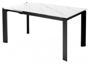 Стол CORNER 120 MATT WHITE MARBLE SOLID CERAMIC / BLACK, ®DISAUR в Александровском - alexsandrovskoe.mebel24.online | фото 4