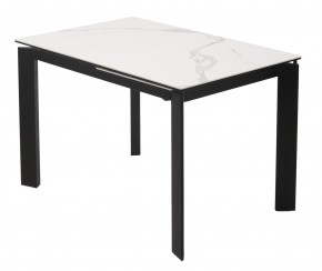 Стол CORNER 120 MATTE STATUARIO Белый мрамор матовый керамика, стекло/ черный каркас, ®DISAUR в Александровском - alexsandrovskoe.mebel24.online | фото